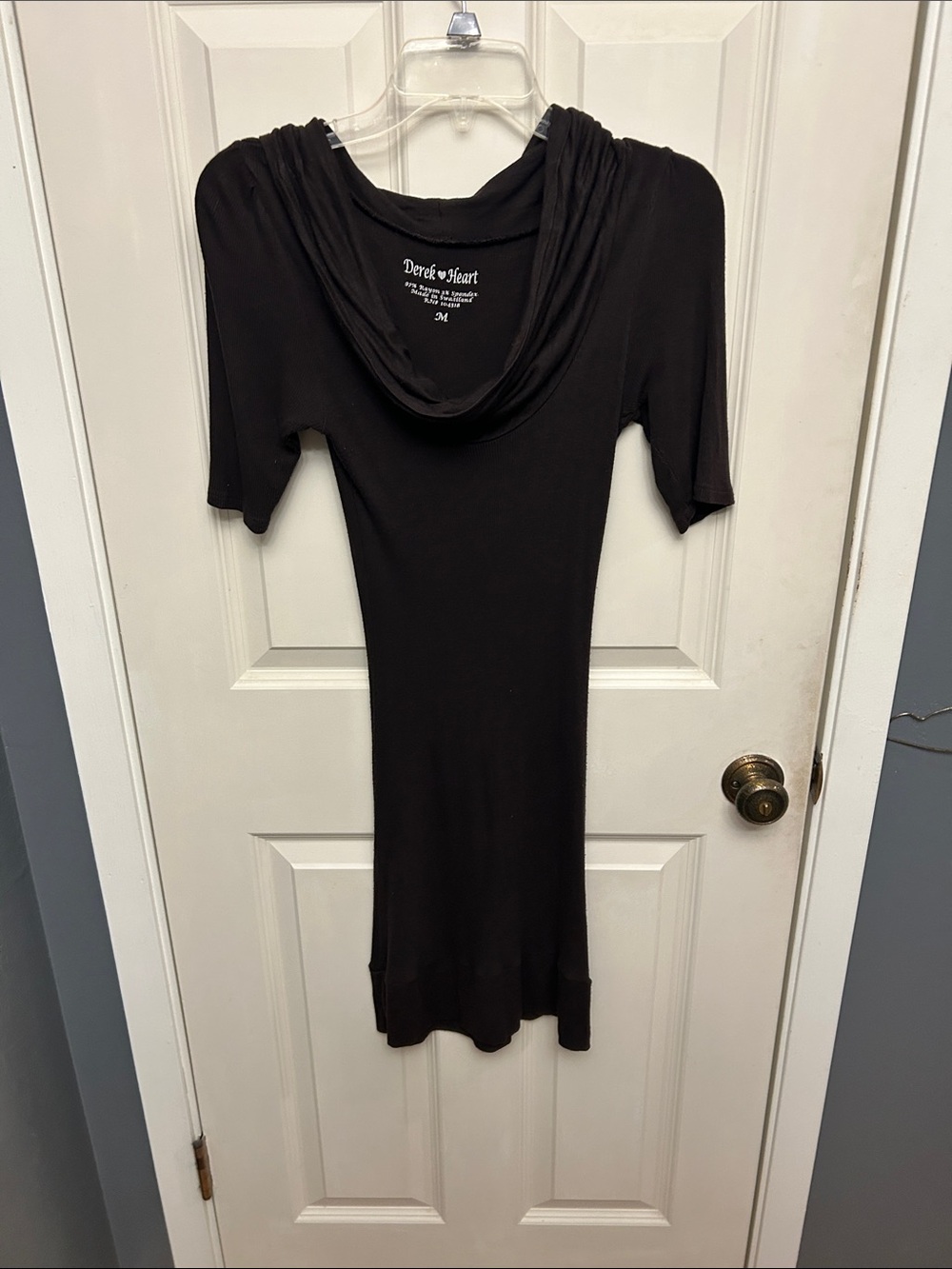 Derek Heart Dark Brown Cowl-Neck Dress